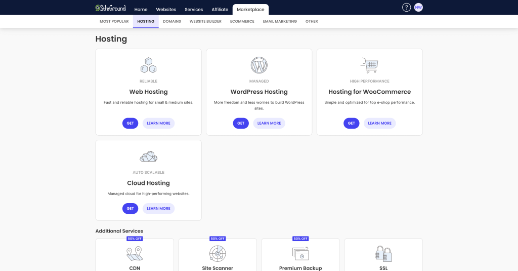 SiteGround Dashboard im Test – Verwaltung und Site Tools